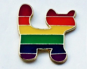 Rainbow cat pin, rainbow cat pin gay queer CSD LGBTQ pride