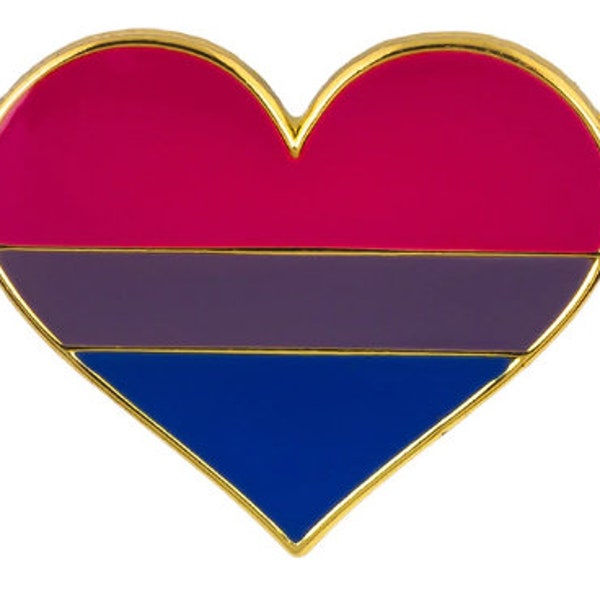 Bi Pride Herz Anstecker Pin, bisexual heart pin