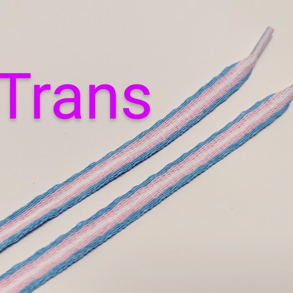 Trans Pride Schnürsenkel Schuhbänder Paar, ca. 100 cm, transgender transsexual shoe laces