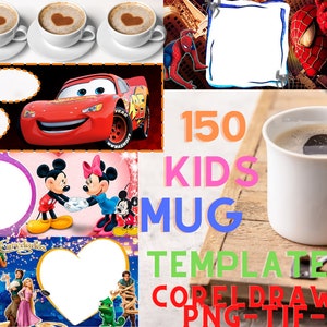 150 Kinder-TASSE Designs/Vorlagen - BUNDLE Digital Download | Sublimationsdruck | Mug Sublimation, Vorlage für Becher, Tassen