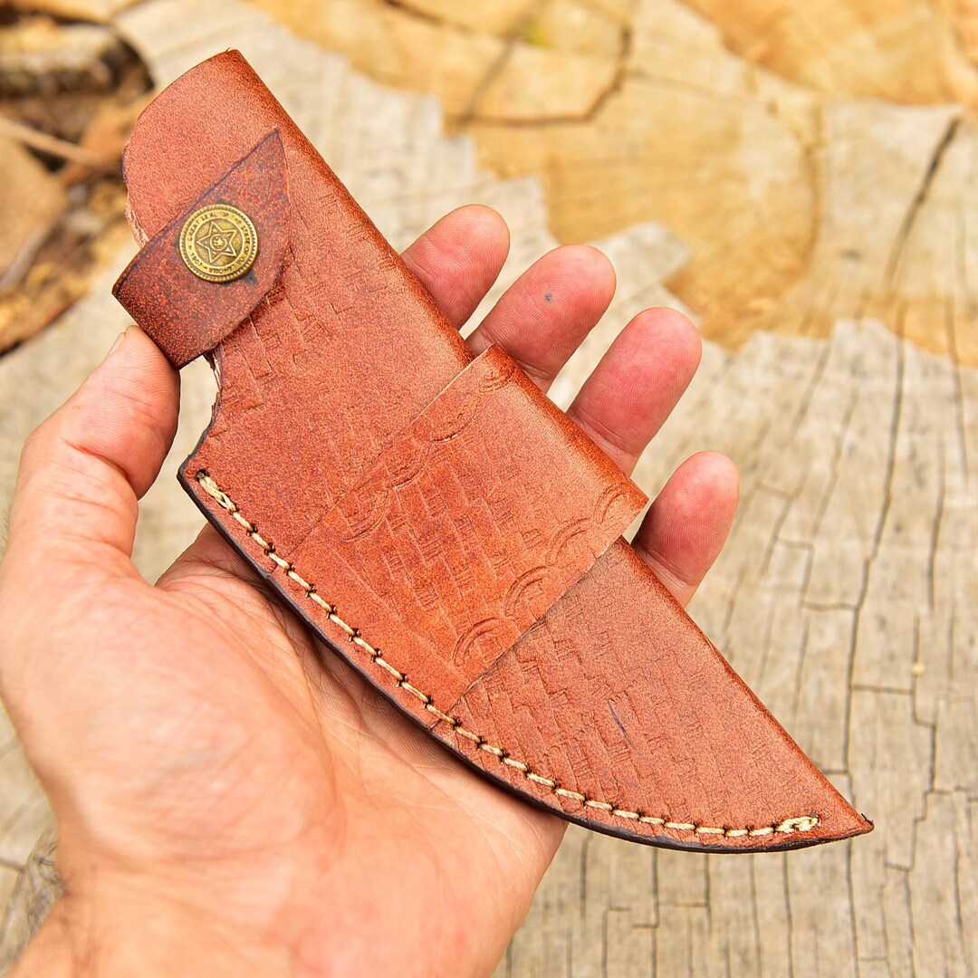 Handmade Belt Sheath Holster Genuine Leather Cover Fixed Blade Etsy