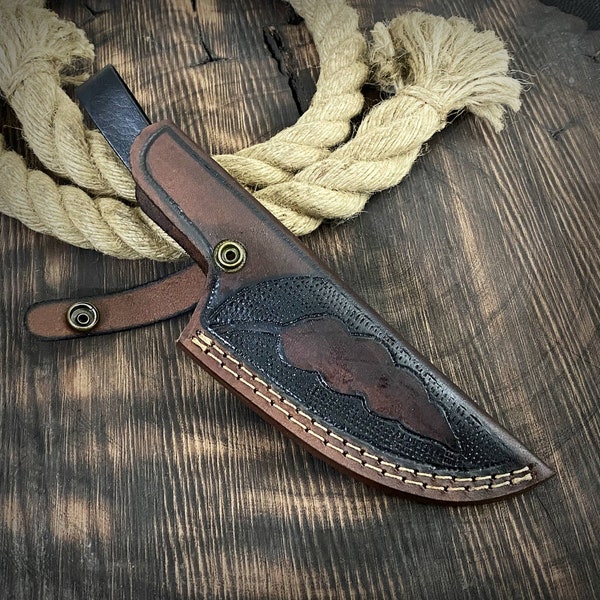 Custom Handmade Fixed Blade Knife Leather Sheath  Scout Holster EDC Knife Holster Sheath