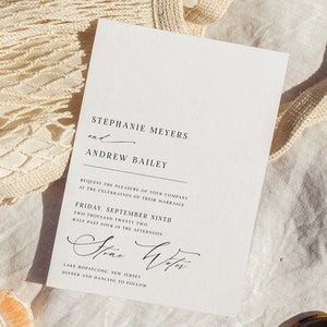 Minimalist Wedding Invitation Template Set, Elegant Wedding Invitation Template Download, Editable Invitation Set, Wedding Invite Template