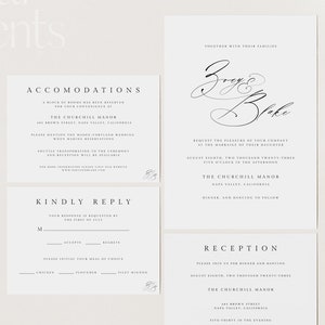 Minimalist Wedding Invitation Template Set, Elegant Wedding Invitation Template Download, Editable Invitation Set, Wedding Invite Template