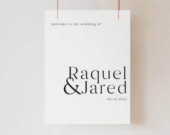 Welcome Wedding Sign, 20x30, 18x24" Modern Wedding Sign Templett, Wedding Ceremony Printable Template, Wedding Ceremony Welcome Sign