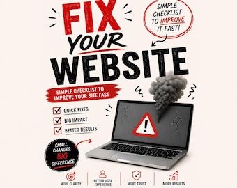 Fix My Website Checklist | Improve Your Website Fast | Website Audit Checklist | Small Business Website Help | Website Fix Guide