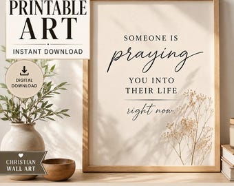 Someone Is Praying For You Print | Christian Wall Art Printable | Inspirational Quote | Faith Decor | Religious Gift | Bible Quote