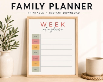 Weekly Planner for Busy Households | All-in-One Family Organizer | Schedule, Meals, & Tasks | Printable PDF