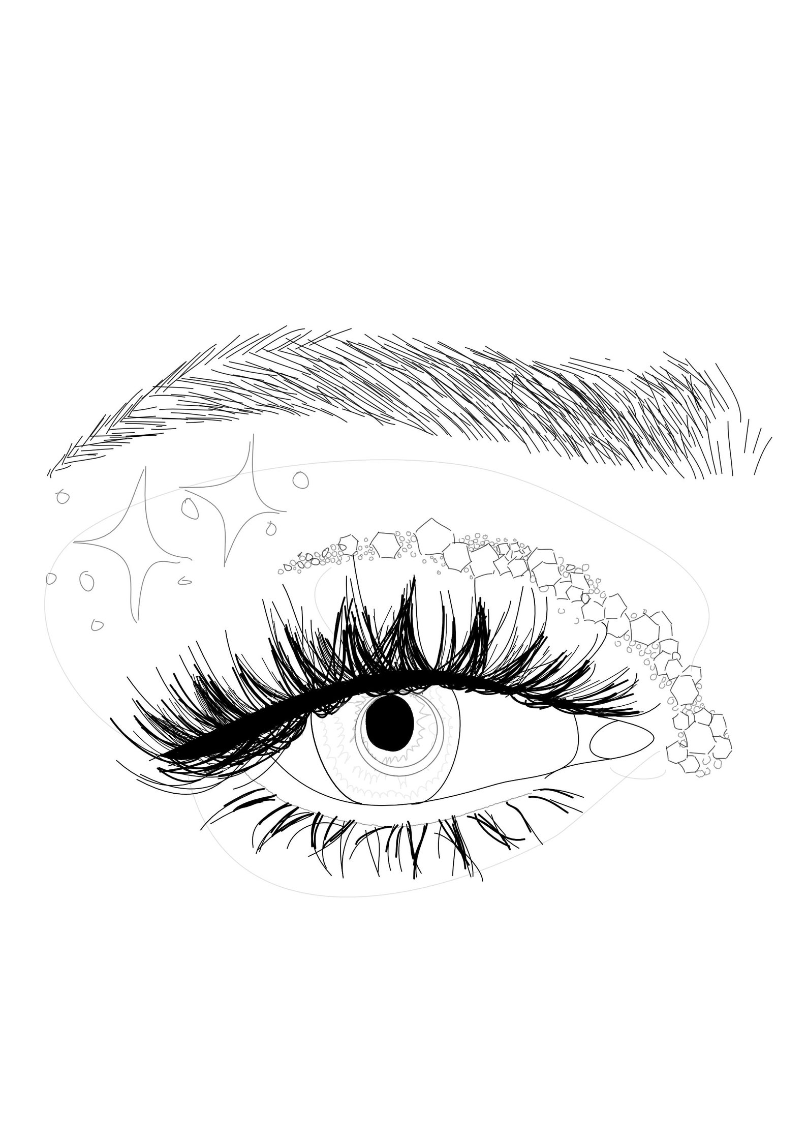 Printable Adult Coloring Pages, Coloring Therapy, Make up Coloring Book