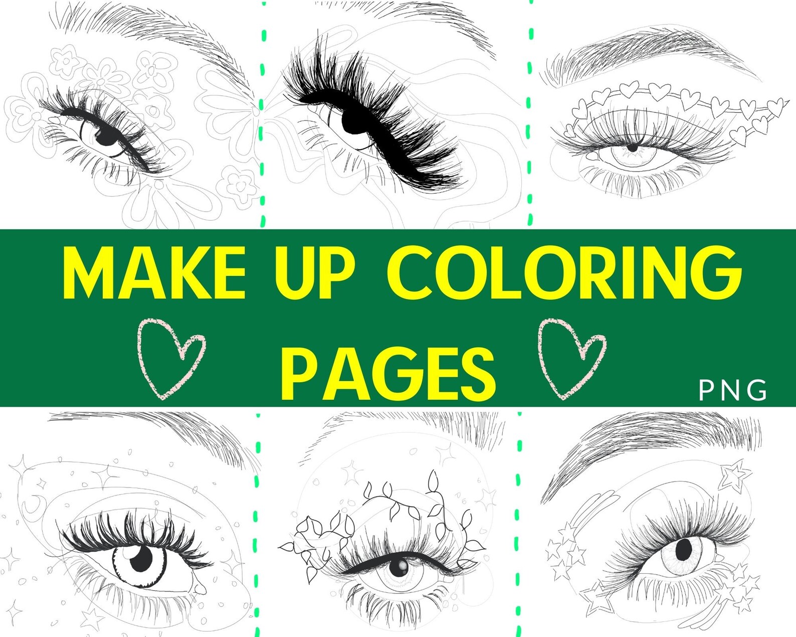 Printable Adult Coloring Pages, Coloring Therapy, Make up Coloring Book ...
