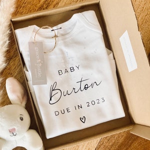 Personalised baby vest, baby announcement vest, pregnancy gift, baby gift, baby announcement, baby grow, new baby gift
