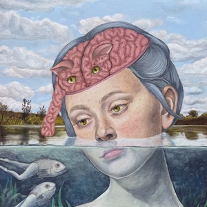 Kitty Brain Postkarte