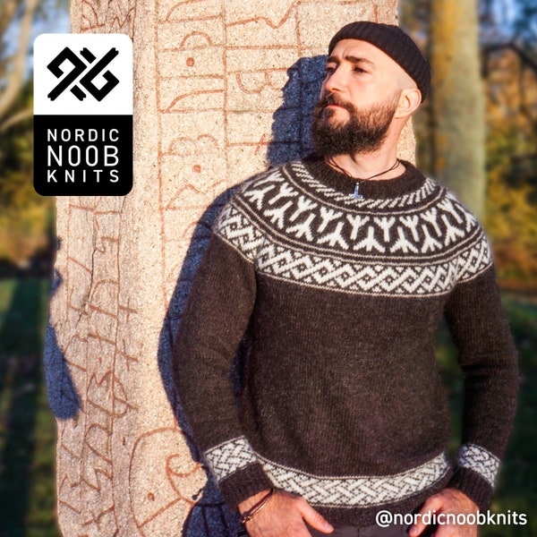 Algiz Sweater Knitting Pattern - UNISEX - Instant Digital Download - PDF