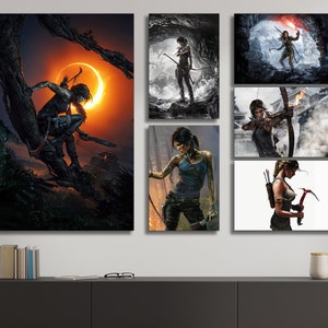 Tomb Raider Trilogy (2013-2018) Video Game Posters and Canvas Art (Tomb Raider, Rise of the Tomb Raider, Shadow of the Tomb Raider)
