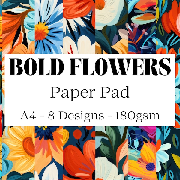 Bold Flowers A4 Paper Pad - 16 Sheets