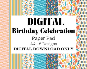 DIGITAL DOWNLOAD Birthday Celebration A4 Paper Pad