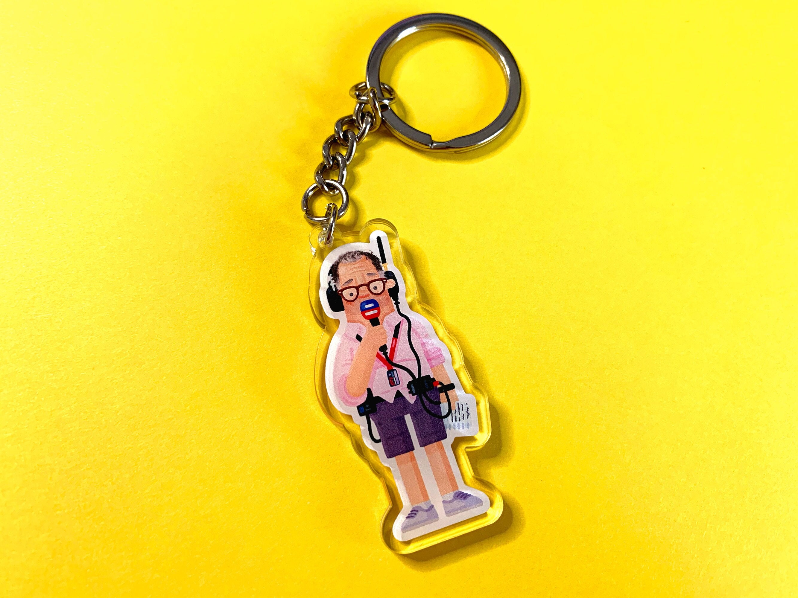 Ted Kravitz Keyring - Double Sided Printed Acrylic Keychain Charm - F1 Fan Art, Formula 1 gift, Ted's Notebook, Two Secs Ted! Sticker Bundle
