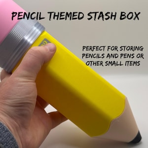 Yellow #2 Pencil Stash Box - For pens, pencils, and other similar shaped and sized items