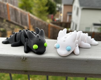 Baby Dragons - Night and Light Fury colored