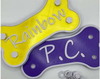 Personalized Kennel Name Plates - Customized Pet Crate Tags with Mounting Options