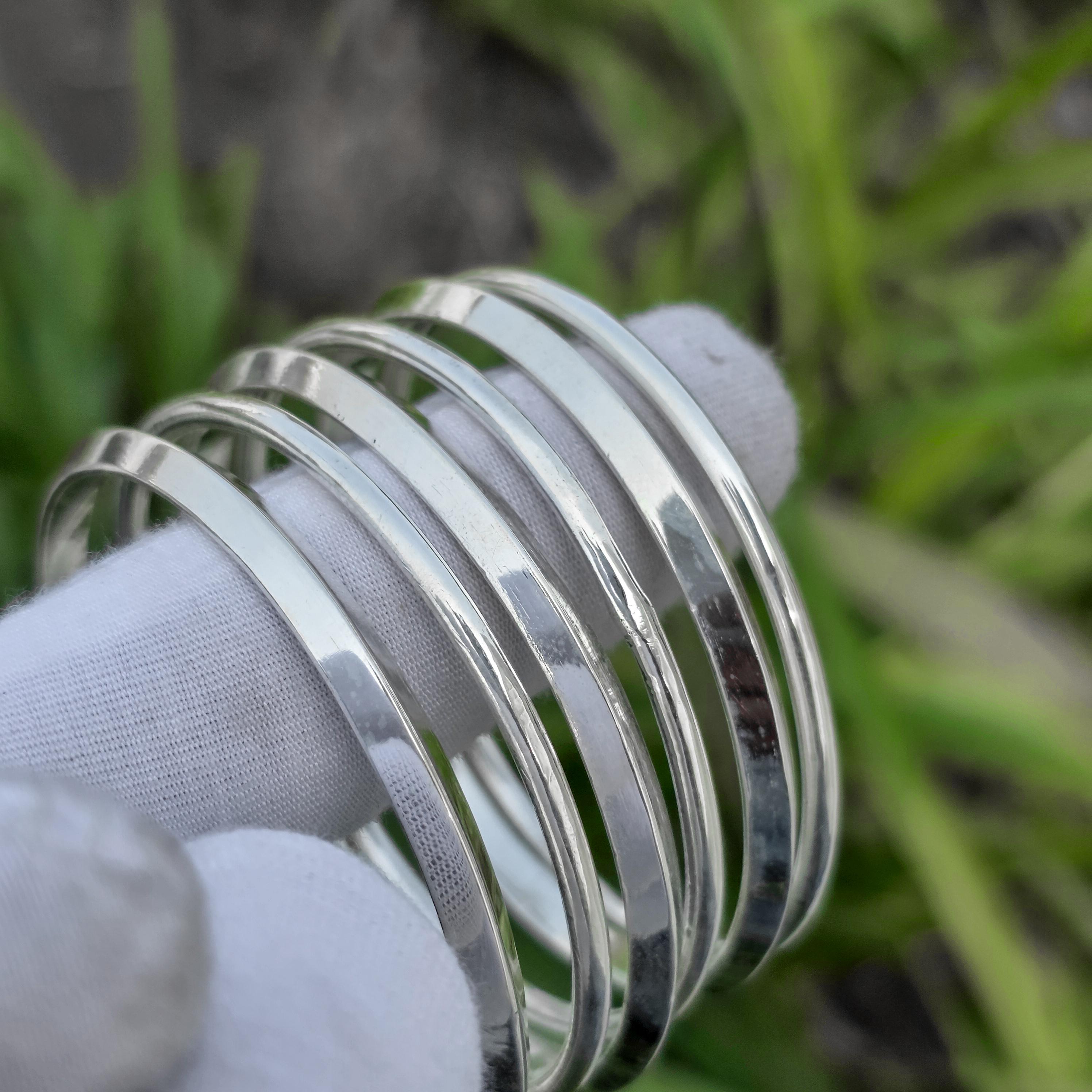 アクセサリー zuci triangle Bangle(Silver) Sterling Silver Triangle Bangle - Etsy