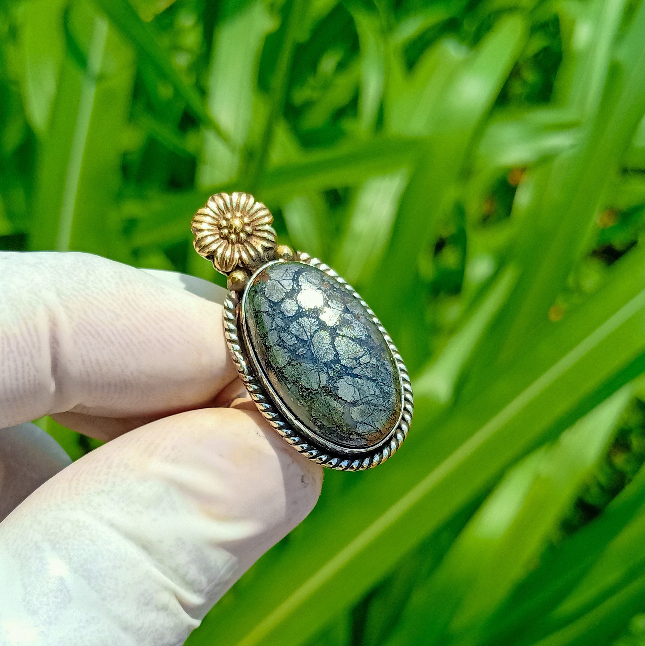 Bague Vintage Plaquée Argent Avec Marcassites - Taille 52 - Occasion Superbe