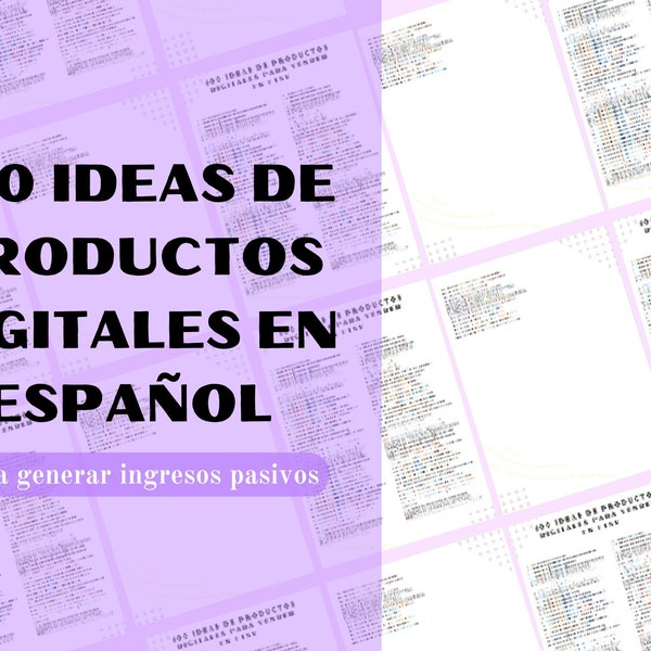 100 ideas de productos digitales en Español | Ideas para vender en etsy | Productos digitales