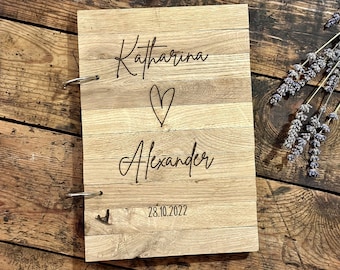 Personalisiertes Fotoalbum aus Holz I Fotoalbum Hochzeit I Fotoalbum Baby I Fotoalbum zum einkleben