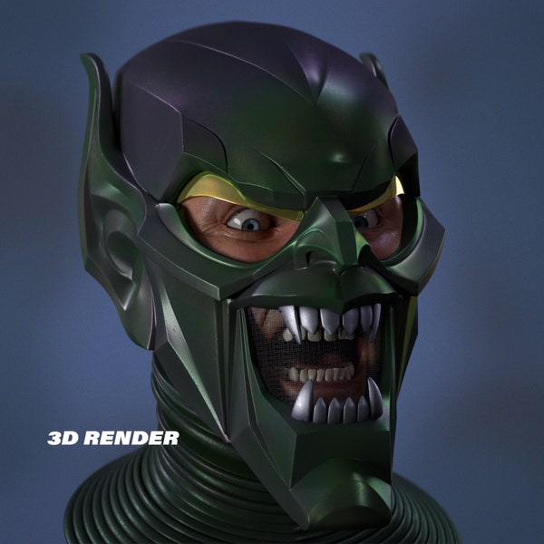 Green Goblin inspired mask - download STL (UPDATED)