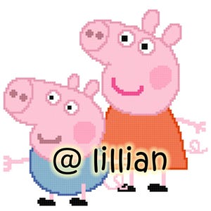 pdf PEPPA PIG ~ George Peppa Pig Potrait Counted Cross Stitch Pattern Chart