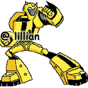 PDF TRANSFORMERS BUMBLEBEE Counted Cross Stitch Pattern Chart