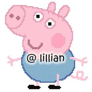 pdf PEPPA PIG ~ George Pig Potrait Counted Cross Stitch Pattern Chart