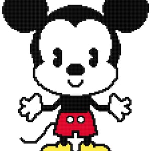 PDF MICKEY MINNIE Mouse Baby Mickey Potrait Counted Cross Stitch Pattern Chart