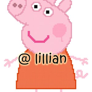 pdf PEPPA PIG Potrait Counted Cross Stitch Pattern Chart