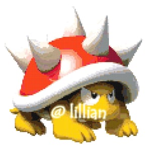 PDF Super MARIO ~ SPIKEY The Turtle Counted Cross Stitch Pattern Chart