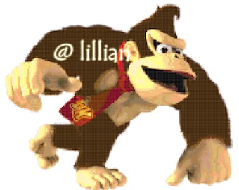 PDF Super MARIO ~ Donkey KONG Tabla de patrones de punto de cruz contado