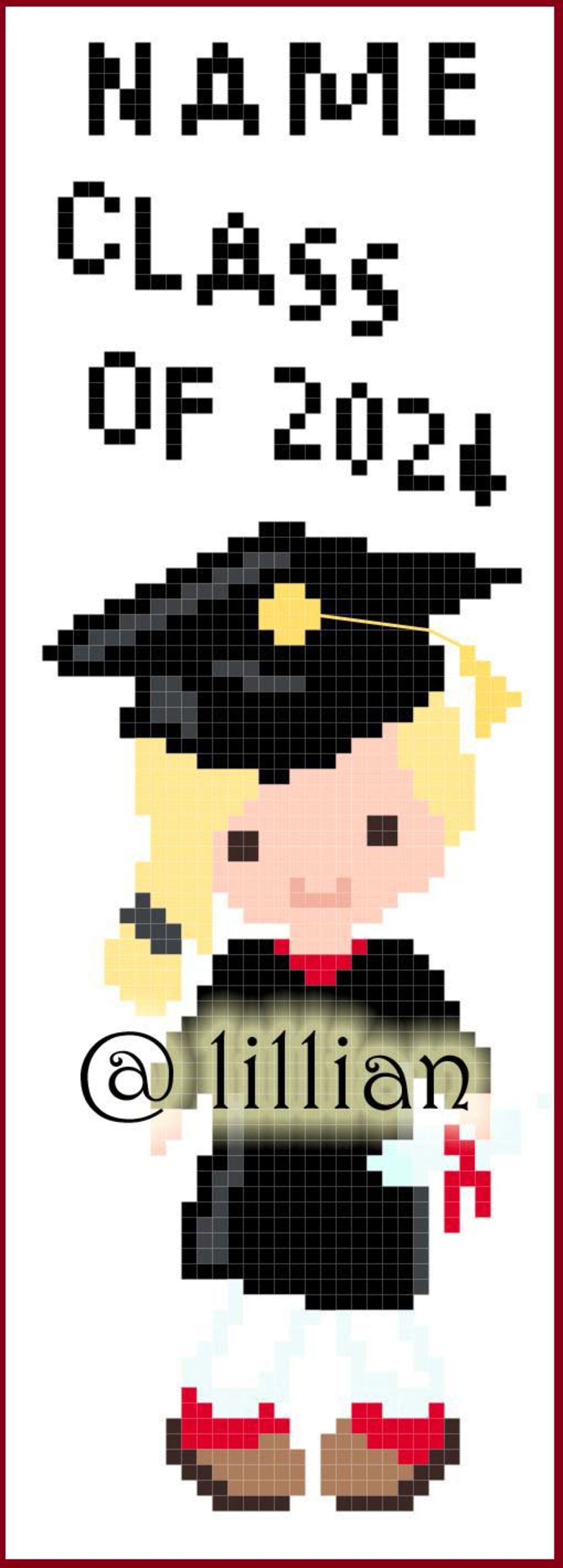 Girls Graduation Patterns Pdf GRADUATION GIRL Grosgrain Ribbon Counted Cross Stitch Pattern Chart ...