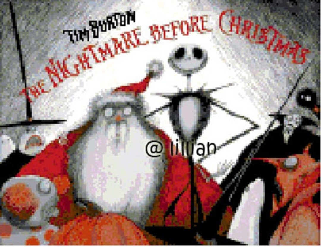 PDF the NIGHTMARE Before CHRISTMAS Christmas Happy Counted Cross Stitch ...