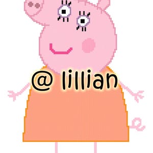 pdf PEPPA PIG ~ Mummy Pig Potrait Counted Cross Stitch Pattern Chart