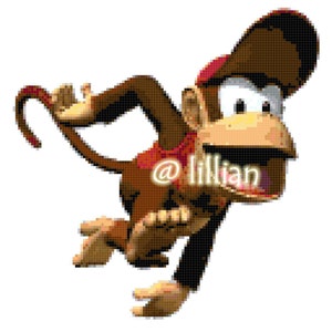 PDF Super MARIO ~ Diddy KONG Tableau de motifs au point de croix compté