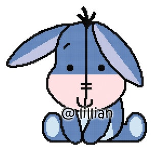 PDF WINNIE The Pooh *Baby EEYORE* Counted Cross Stitch Pattern Chart