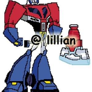 PDF TRANSFORMERS Optimus PRIME Counted Cross Stitch Pattern Chart