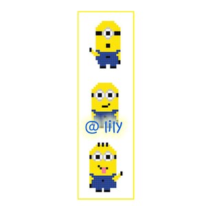 pdf MINIONDESPICABLEME Fita de gorgorão contada ponto cruz padrão gráfico marcador com nome personalizado