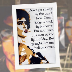 Tarjeta de felicitación Frank-N-Furter, tarjeta de felicitación de bellas artes modernas. Perfecto para tarjeta de cumpleaños o cualquier ocasión