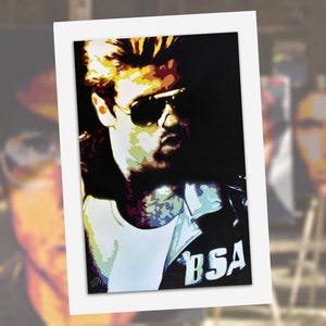 Tarjeta de felicitación george michael, tarjeta de felicitación de bellas artes modernas. Perfecto para tarjeta de cumpleaños o cualquier ocasión