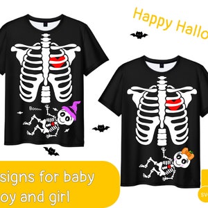 Skeleton pregnancy twins baby boy pregnant mom Halloween shirt - Kingteeshop