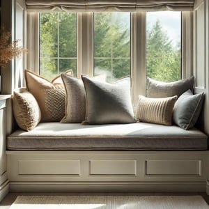 Custom 2” Bench Seat Cushion with Insert – Zippered Banquette Cushion – Durable Indoor/Outdoor Cushion for Sunroom, Veranda, Patio & More