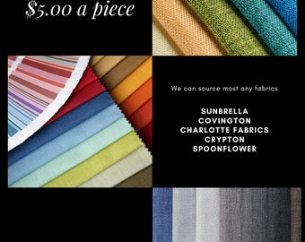 Fabric samples, Covington, Sunbrella, Crypton, Spoonflower and so many other brands