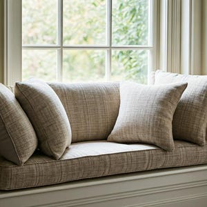 Sunbrella Bench Cushion 72&quot; x 18&quot; x 4&quot; | Indoor & Outdoor Use | Window Seat, Mudroom, Breakfast Nook Seating