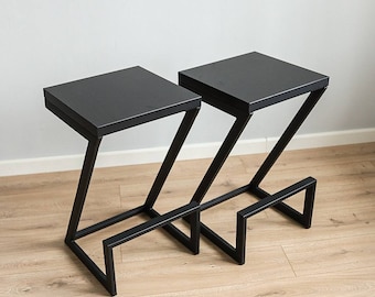 Bar Stool Handmade Industrial Design Loft Steel Wood (seat height: 65 or 70 cm) Stool Chair Wooden stool